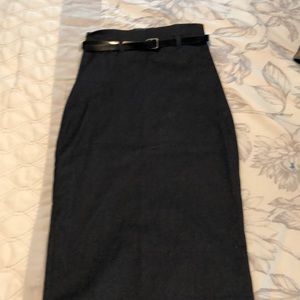 Dark navy blue pencil skirt with slit in the back